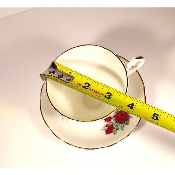 Red Roses Cup & Saucer Royal Ascot Bone China Gold Trim England Vintage Tea set - Picture 11 of 15